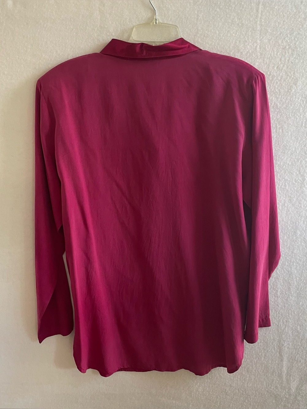 Melrose 100% Silk Top with contrasting Silk Collar and Buttons Vintage 1990s M - Picture 3 of 3